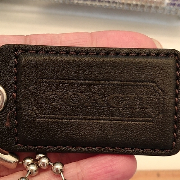 Coach Black Leather Bag Fob Purse Hang Tag - Picture 12 of 12